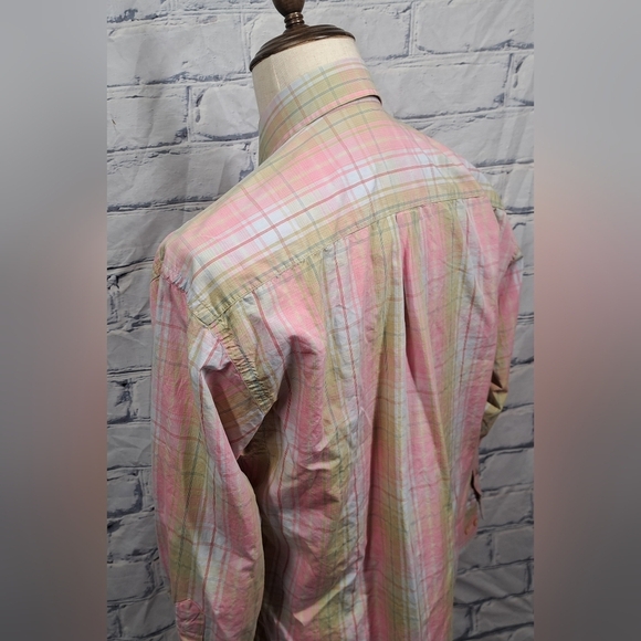 Burberry London Men's Button Down Shirt Check Vintage USA 90s Relaxed Fit Medium - Picture 10 of 16